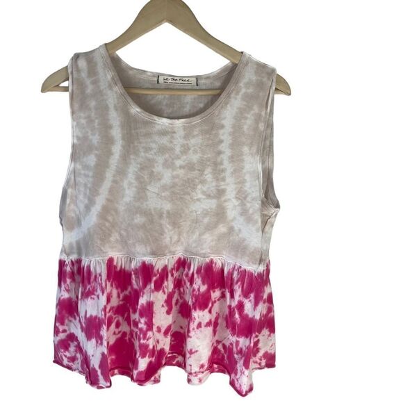 Free People We The Free Any Time Sleeveless Tie Dye Peplum Top Sz S - Picture 3 of 7